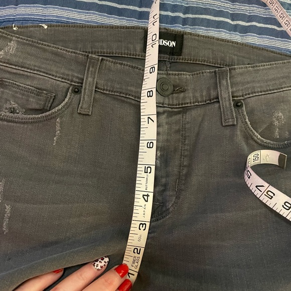Hudson black Jeans Ankle Krista Super Skinny spandex size 28 size 6 distressed - Picture 11 of 16